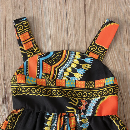 African Clothes Kids Fashion Dashiki Dress Robe Africaine Baby Girl Clothes Bazin Riche Sleeveless African Dresses for Girl