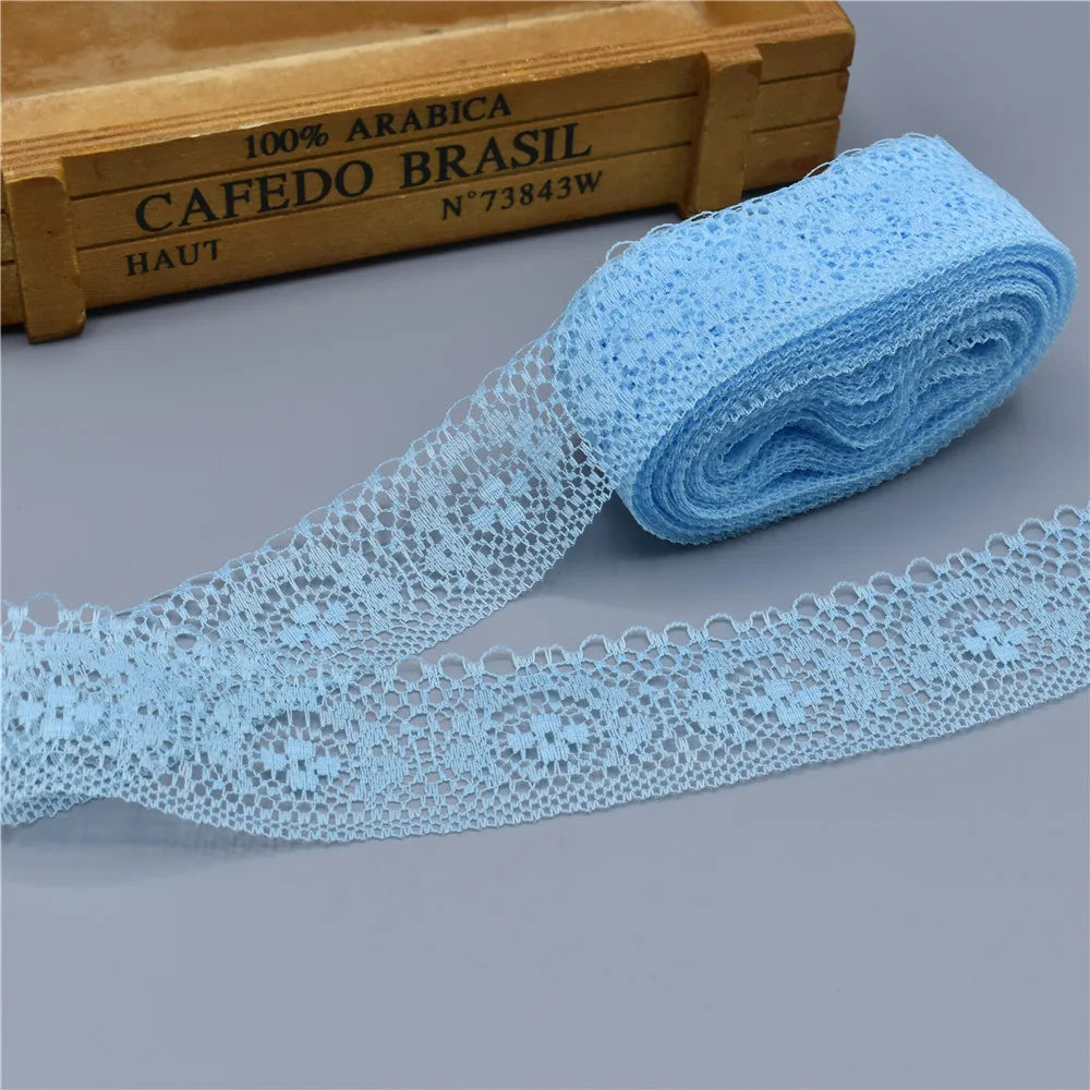 Beautiful White Lace for DIY  Ribbon Tape 40MM Lace Trim Embroidered for Sewing Decoration African Lace Fabric 10 Yards