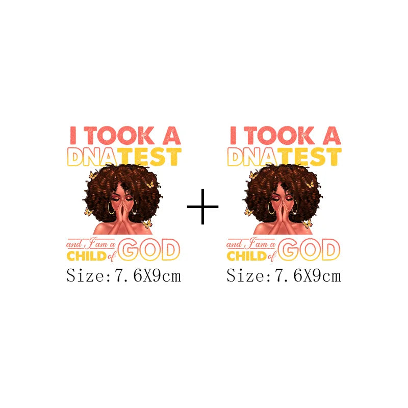 Afro Women Heat Transfer Patch For Clothing Fashion Black Girl DIY T-Shirt Hoodie Iron On Patch On Men And Women Clothes Sticker