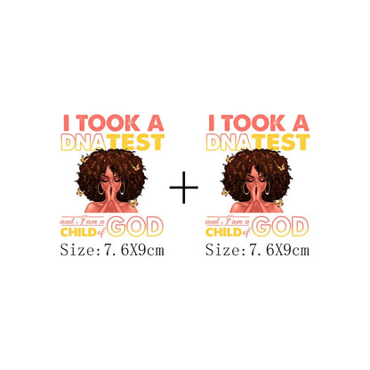 Afro Women Heat Transfer Patch For Clothing Fashion Black Girl DIY T-Shirt Hoodie Iron On Patch On Men And Women Clothes Sticker