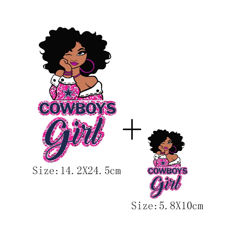 Afro Women Heat Transfer Patch For Clothing Fashion Black Girl DIY T-Shirt Hoodie Iron On Patch On Men And Women Clothes Sticker