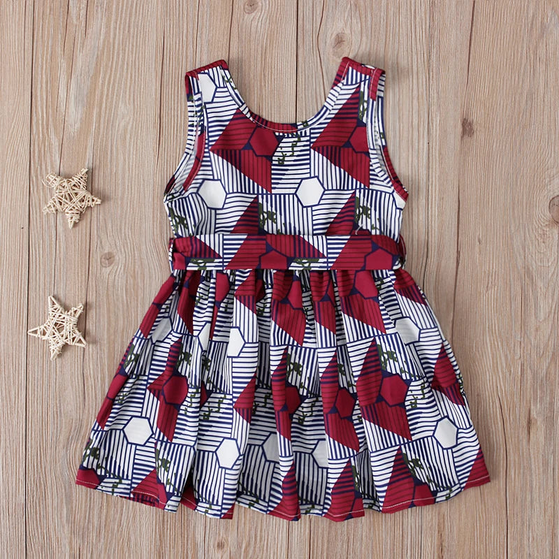 Girls European and American summer skirt African Bohemian style dress + belt two-piece children's clothing