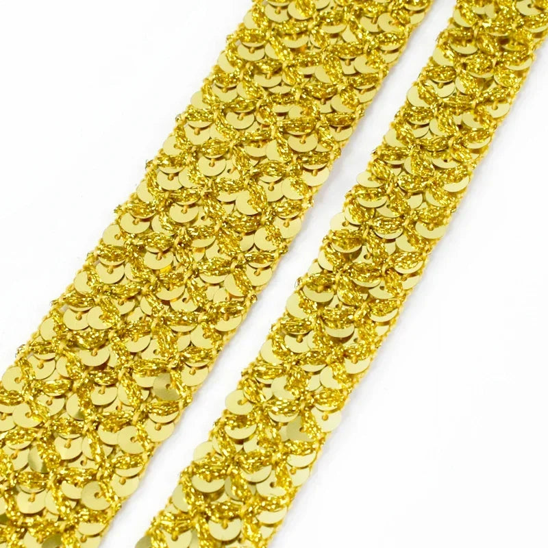 2/5/10M 15/20/35mm Sequin Ribbons Lace Trim for Sewing Wedding Party Laces Fabric Garment Decor Band DIY Supplies Accessories