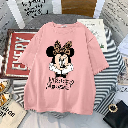 Kawaii Womens T-shirts Mickey Anime Blouses Y2k Clothing Graphic T Shirts Clothes Harajuku Oversized T Shirt Tops Harajuku