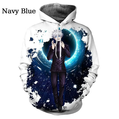 Anime Manga Jujutsu Kaisen Pattern Men's Hoodie Satoru Gojo Sweatshirt 3D Print Men's Hoodie Fashion Pullover New Men's Clothing