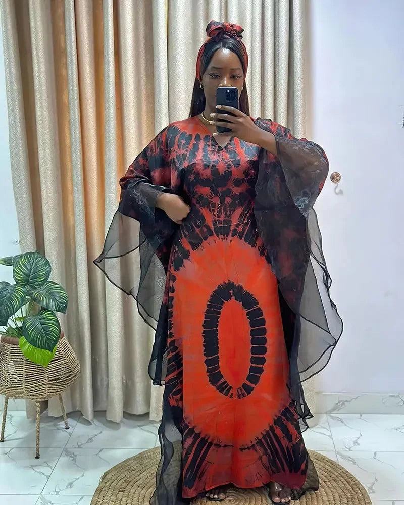 Outfits Dashiki African Dresses for Women Summer Kaftan African V-neck Polyester Plus Size Long Maxi Dress Gowns Ankara Dresses