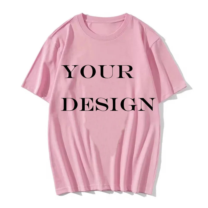 Customized Your Own Design Unisex T Shirt Men Women Custom Your Print Photo Logo T-shirt Couple DIY Graphic Tshirt Male Female