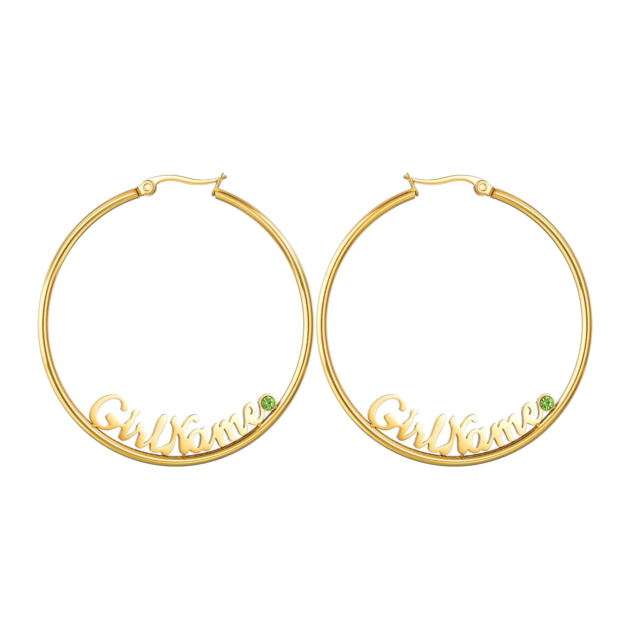 Romantic Custom Name High-End Stainless Steel Jewelry Personalized 50mm Hoop Earrings Accessories for Women Birthday Party Gift