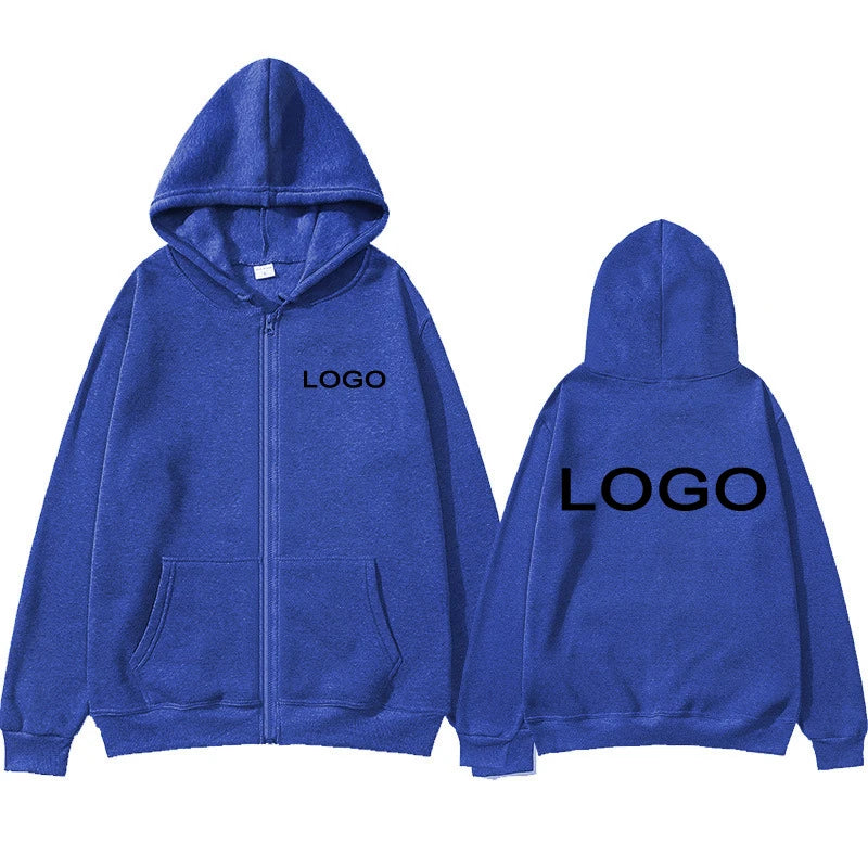 Customized Printed Men Women Zipper Up Hoodie Loose Casual Clothing Fashion Long Sleeve Hooded Pullover Personality Sweatshirts