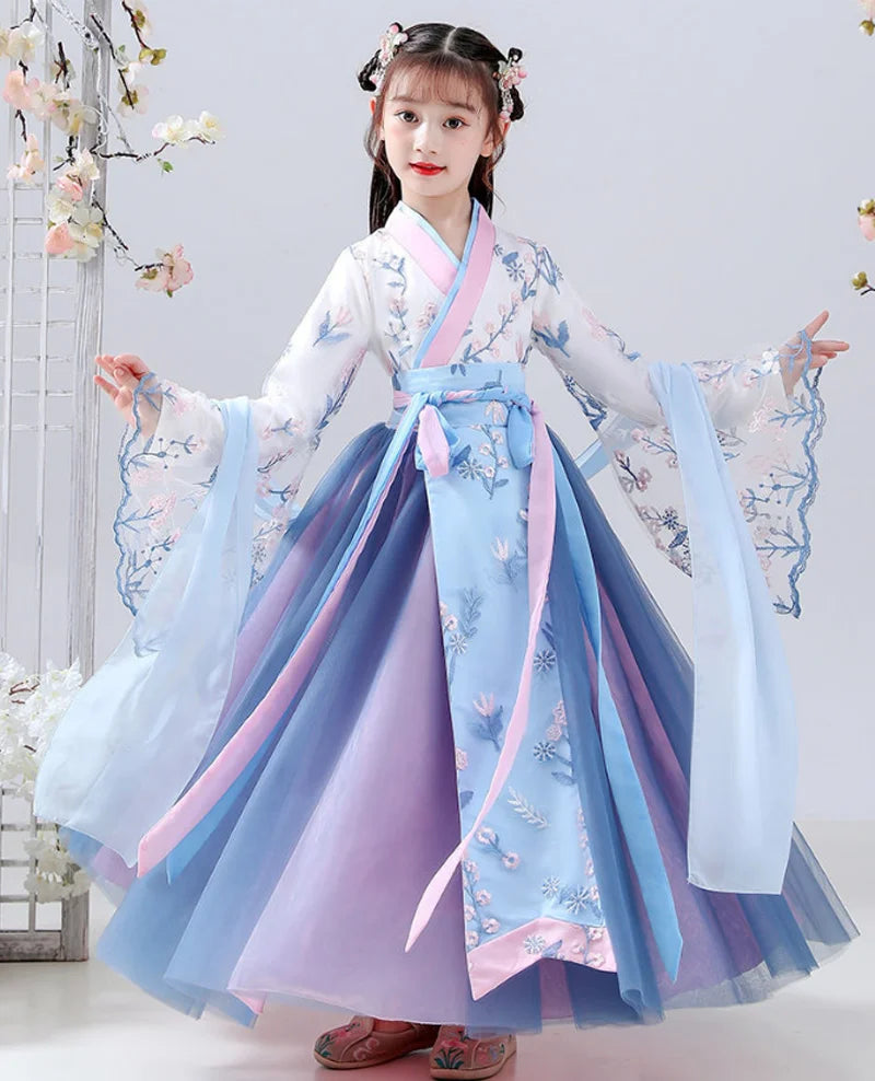 New Retro Girls' Chinese Hanfu Dress