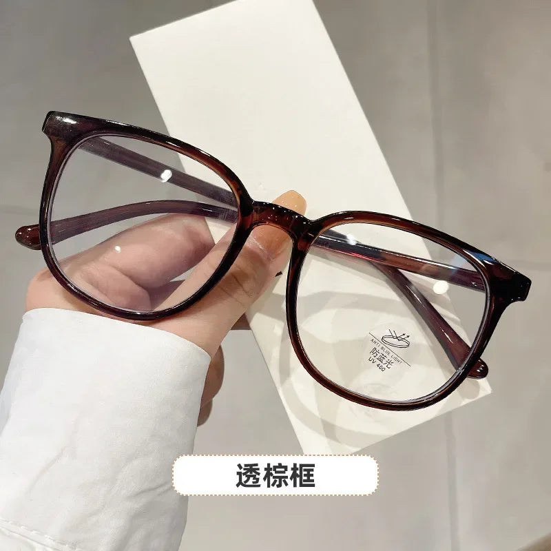 New Retro Ultra-light Glasses Anti-blue Light Flat Glasses Female Fashion Exquisite Casual Transparent Frame Flat Light Glasses