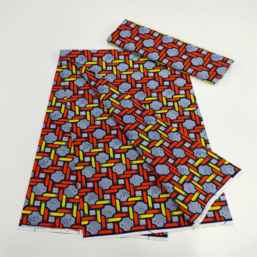 Latest High Quality 100% Cotton Fabric African Ankara Veritable Wax Clothes Ghana African Nigeria Wax 6 Yards For Wedding h32-16