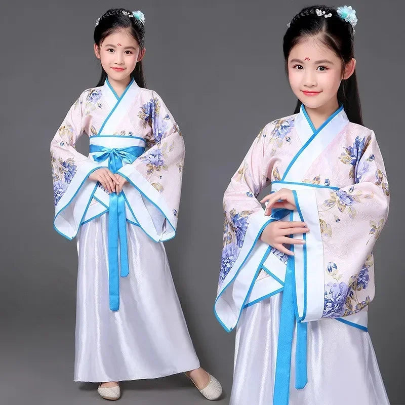 Ancient Costume Dance Girl Set Performance Show Child Clothing Cosplay Princess Chinese Traditional Dress for Girls Hanfu Dress