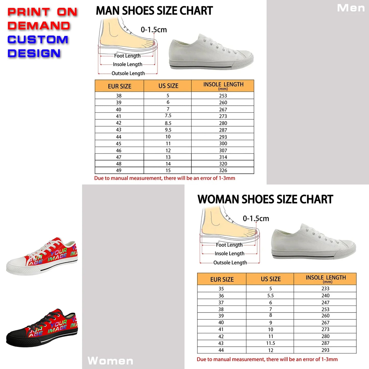 Custom Sneakers Canvas Flat Leather Boots Running Shoes Woman Man Print On Demand Image Design Holiday Matching DIY Dropshipping