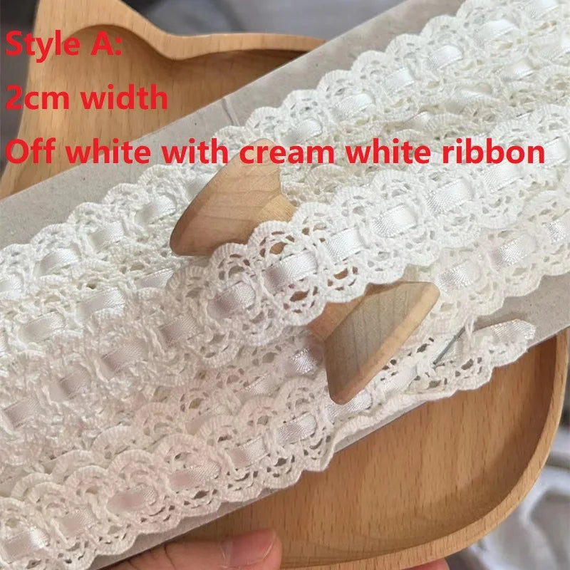 DIY Wear Ribbon Lace Cotton Thread Household Dress Baby Cloth Sewing Embroidery Decorative Lolita Lace Handmade Accessories