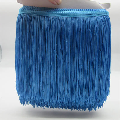 New 10Meters 20cm Wide Lace Fringe Trim Tassel Fringe Trimming For Latin Dress Stage Clothes Accessories Lace Ribbon Tassel