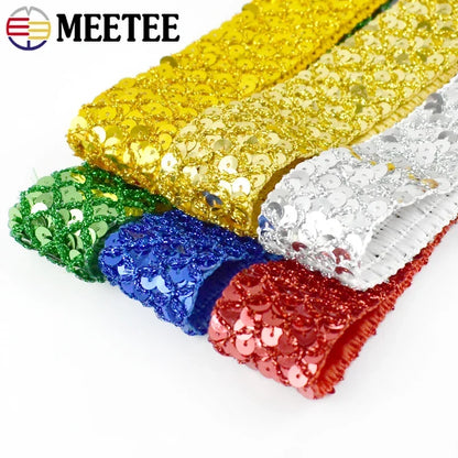 2/5/10M 15/20/35mm Sequin Ribbons Lace Trim for Sewing Wedding Party Laces Fabric Garment Decor Band DIY Supplies Accessories