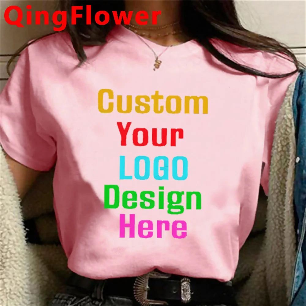 Customized Your Design shirt female Trendy Grunge Colorful hip hop t shirt Retro Psychedelic women 2000s Breathable anime