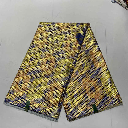 Hot Sale 100% Cotton Veritable African Wax Print Fabric Golden Real Wax African Ankara Fabric 6 yards Ghana Loincloth