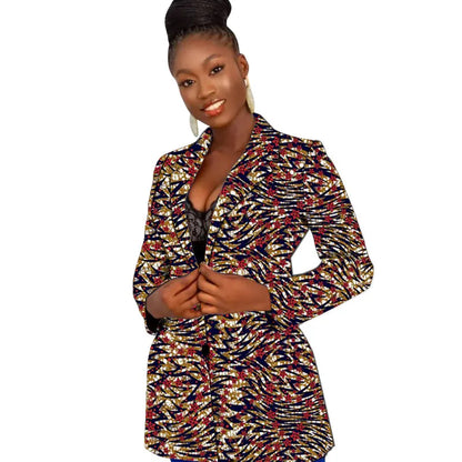 Original Design Women's Suit Jackets Colorful Print Female Ankara Blazers African Wedding Party Short Coat