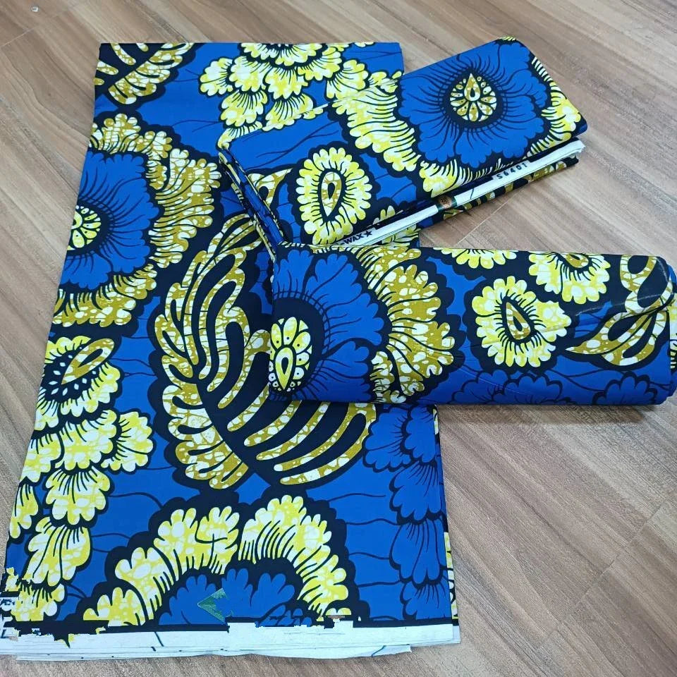 Most popular Veritable African Wax Real Fabric 100% cotton Ghana Nigeria Style 6 yards High Quality Ankara Prints wax Material