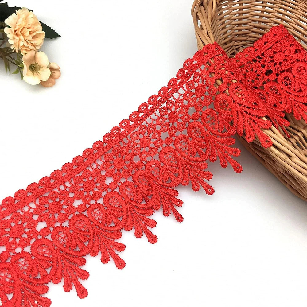 2 Yards High Quality Beautiful Floral Lace Ribbon Tape 9cm Lace Trim For DIY Embroidered Sewing Decoration African Lace Fabric