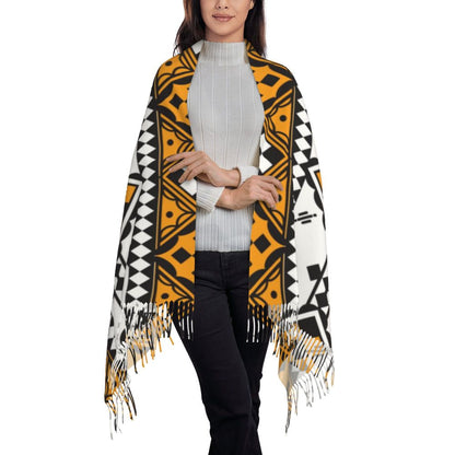 Amazigh Foutha Kabyle Scarf Wrap Women Long Winter Warm Tassel Shawl Unisex Mediterranean Geometric Scarves