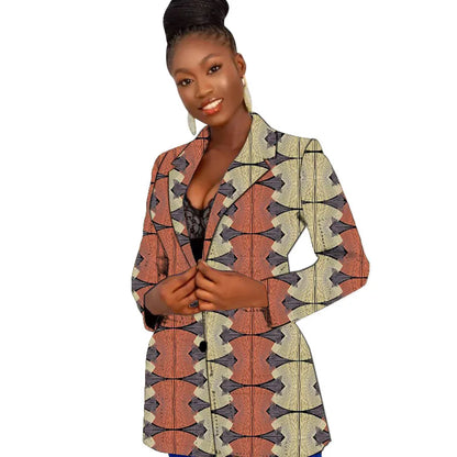 Original Design Women's Suit Jackets Colorful Print Female Ankara Blazers African Wedding Party Short Coat