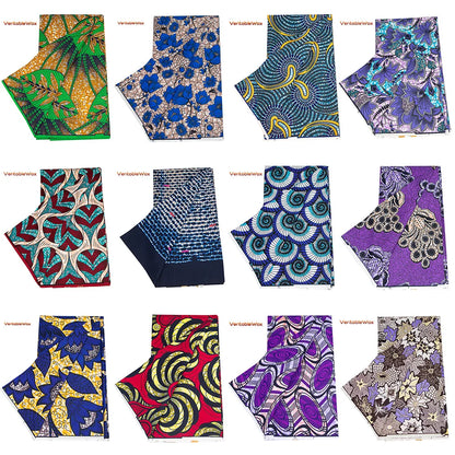 2024 Veritablewax African Dashiki Fabric Real Wax Patchwork Sewing Dress Craft Cloth Polyester High Quality Tissu N-33