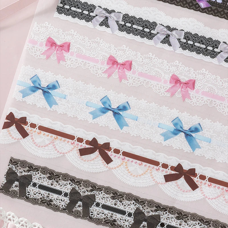 Mr. Paper 6Style 1Roll/bag Sweet Dreams Lace Series PET tape for DIY handbook cup glass bottle scrapbook card decoration