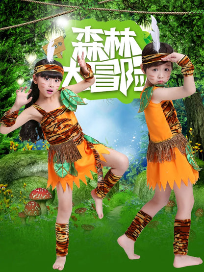 June 1st International Children's Day Wild Man Performance Costume Dance Costume Primitive Indian Hunter Performance Costume