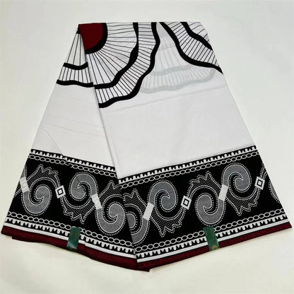 African Wax Fabric High Quality Wax Wholesale Nigeiran Wax Prints Material 6 Yards Black And White Red