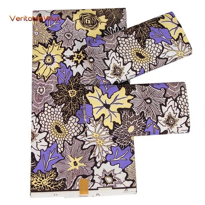 2024 Veritablewax African Dashiki Fabric Real Wax Patchwork Sewing Dress Craft Cloth Polyester High Quality Tissu N-33