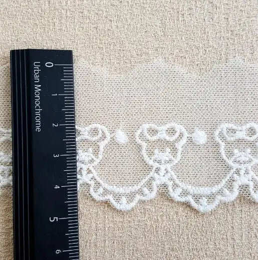 Width:4.2cm(1.68”inch) Little Bear Cotton Mesh Embroidery Lace Fashion Laces Sewing Accessories Decorative (SS-4360)