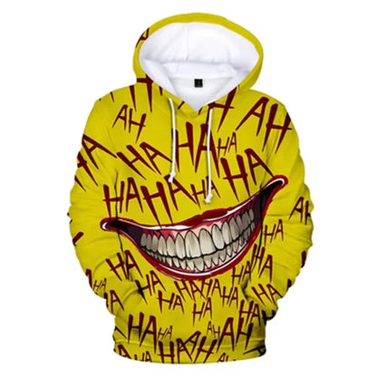 Haha joker 3D Print Sweatshirt Hoodies Men/Women Hip Hop Funny Autumn Streetwear Thin Style Oversized Hoodie For Couples Clothes