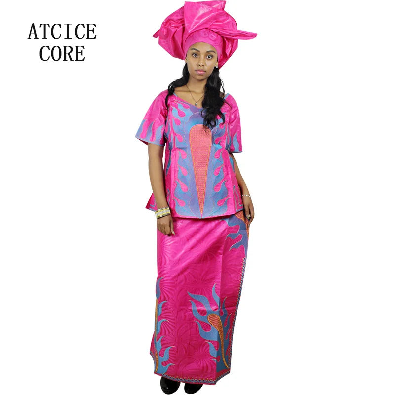 African Dresses For Women Dashiki  Dresses Bazin Riche Traditional African Clothing Long Sleeve For Ladies