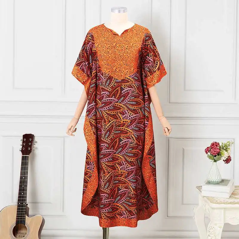 Plus Size 5XL VONDA Women Bohemian Printed Long Sundress 2024 Summer Casual Half Sleeve Loose Maxi Dress Oversized Party Vestido