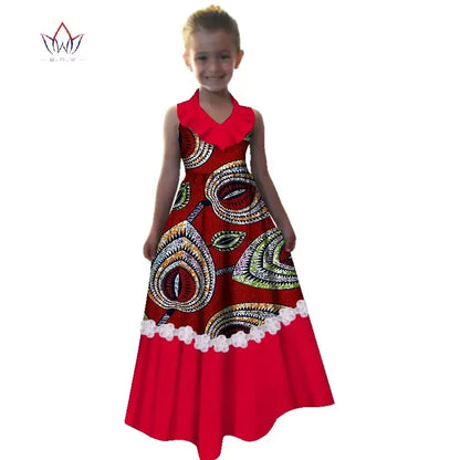 New Summer Africa Children Dress Dashiki European Root Yarn Cute Girls Dresses Sweet African Traditional Clothing WYT245