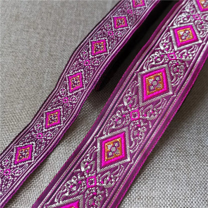 20mm-33mm 7meters Jacquard Ribbon Ethnic Lace Trim Embroidered Woven Webbing Tape For Sewing Crafting Decorative