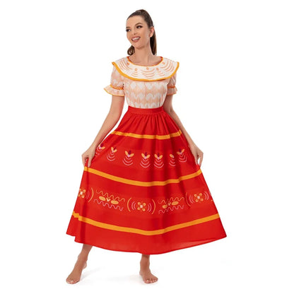 Kids Adult Dolores Madrigal Cosplay Costume Dress Outfits Halloween Carnival Suit