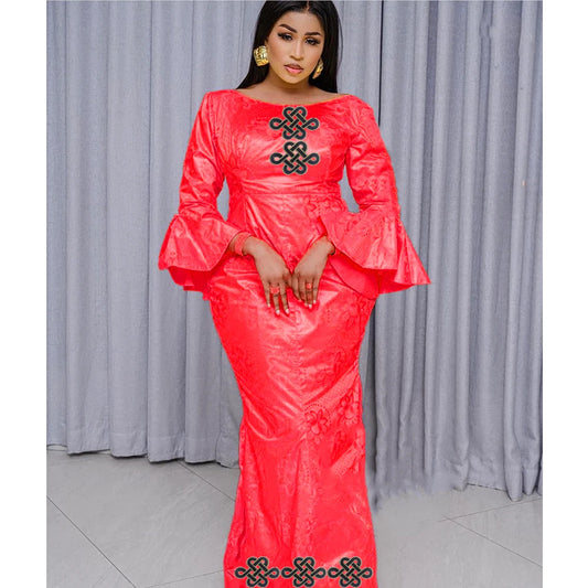 African Party Dresses African Fashion Designer Clothing Traditional Bride Robe For Nigeria Party Wedding Evening Bazin Rich