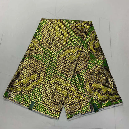 Hot Sale 100% Cotton Veritable African Wax Print Fabric Golden Real Wax African Ankara Fabric 6 yards Ghana Loincloth