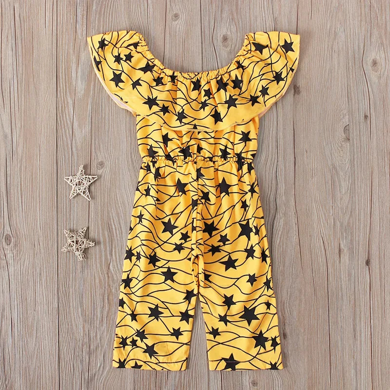 African Clothes for Women 2024 Summer African Children Printing Short Sleeveless Long Jumpsuit Girl Clothes