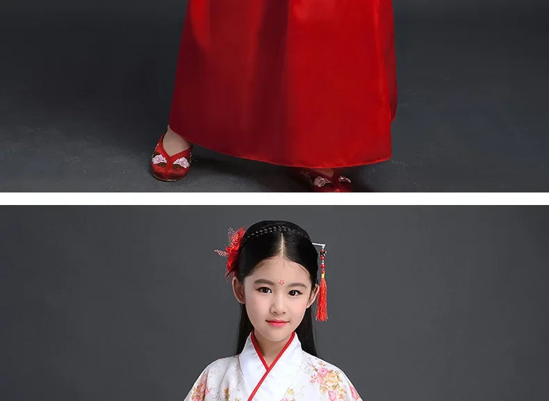 Ancient Costume Dance Girl Set Performance Show Child Clothing Cosplay Princess Chinese Traditional Dress for Girls Hanfu Dress