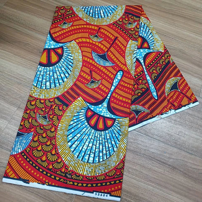 2019 Green Ankara African Wax Prints 100% cottonr Fabric Binta Real Wax High Quality 6 yard African Fabric for Party Dress