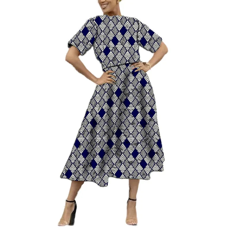 New Fashion Africa Print Clothes Original Design Ankara Outfits Short Tops Patch Skirts Tailor Made African Party Garments