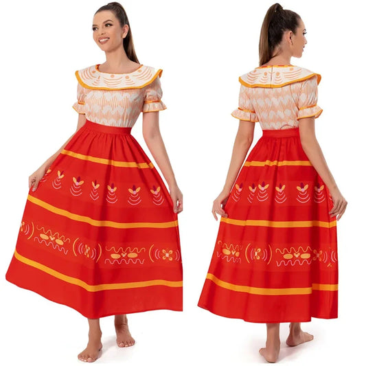 Kids Adult Dolores Madrigal Cosplay Costume Dress Outfits Halloween Carnival Suit