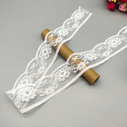 Wholesale 10 Yards White Lace Ribbon Lace Trim Fabric DIY Embroidered Lace trimmings for Sewing Accessories African Fringe Lace