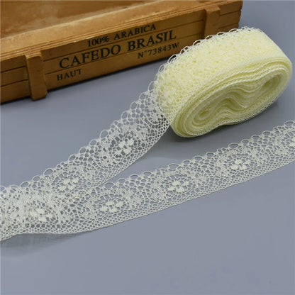 Beautiful White Lace for DIY  Ribbon Tape 40MM Lace Trim Embroidered for Sewing Decoration African Lace Fabric 10 Yards