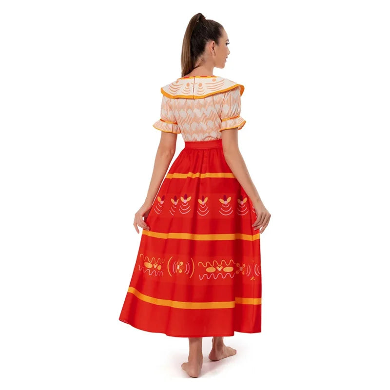 Kids Adult Dolores Madrigal Cosplay Costume Dress Outfits Halloween Carnival Suit